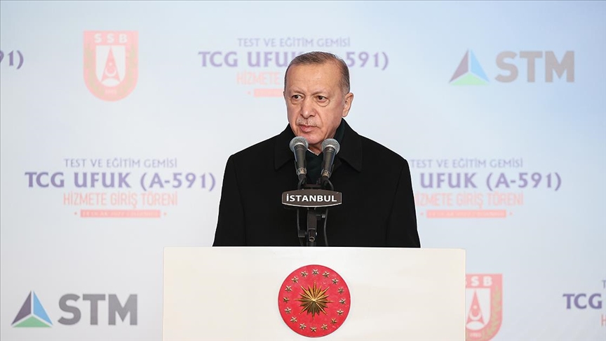 CUMHURBAŞKANI ERDOĞAN: TCG UFUK SAYESİNDE DENİZLERDE GÜCÜMÜZÜN ARTACAĞINA İNANIYORUM